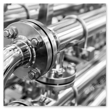 Detailaufnahme von neuen Heizungsleitungen und Verteiler